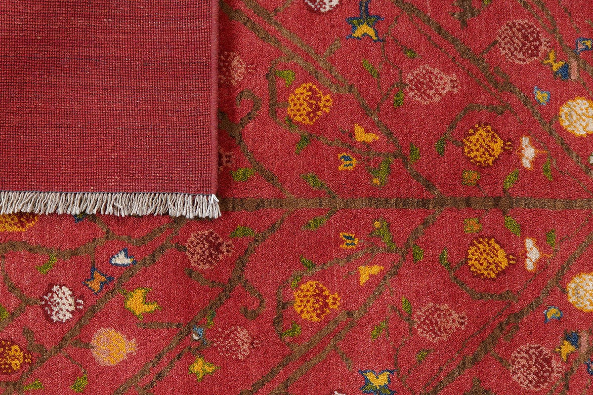 GABBEH-TEPPICH handgeknüpft Rizbaf Rot 200/147 cm Schurwolle - Rot, Textil (147/200cm) - Looma