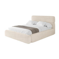 POLSTERBETT mit Bettkasten und Lattenrost, Bett mit Matratze H3/H4 - ENORA 160x200 Beige - Creme, Holzwerkstoff/Textil (160/200cm) - ALTDECOR