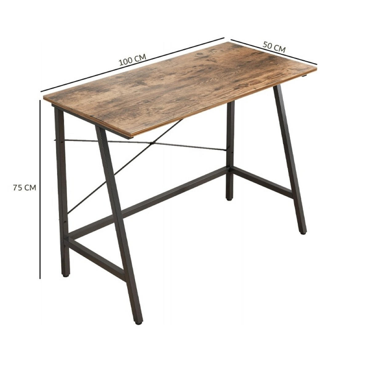 SCHREIBTISCH, braun, 100/50/75 cm - Braun, Holzwerkstoff (50/100/75cm)