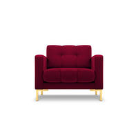 SESSEL Mamaia aus Samt rot - Rot, Textil (92/75/87cm) - Micadoni