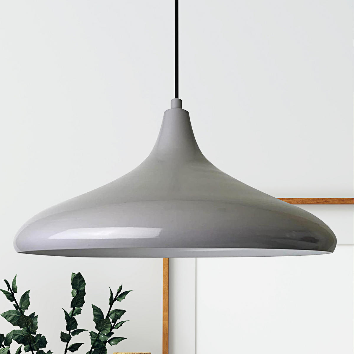PENDELLEUCHTE Champion 35/20 - Grau, Metall (20/35/20cm) - Bamyum