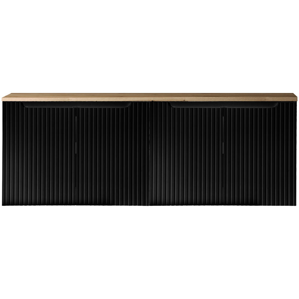 WASCHBECKENSCHRANK Newport-56 - Schwarz, Holzwerkstoff (160/60/40cm) - Lomado