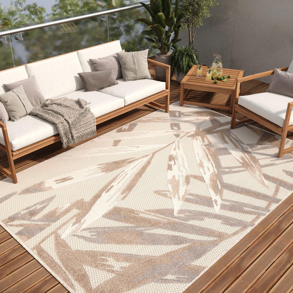 TEPPICH PATIO Creme 160/220 cm - Creme, Kunststoff (160/220cm) - Tapiso