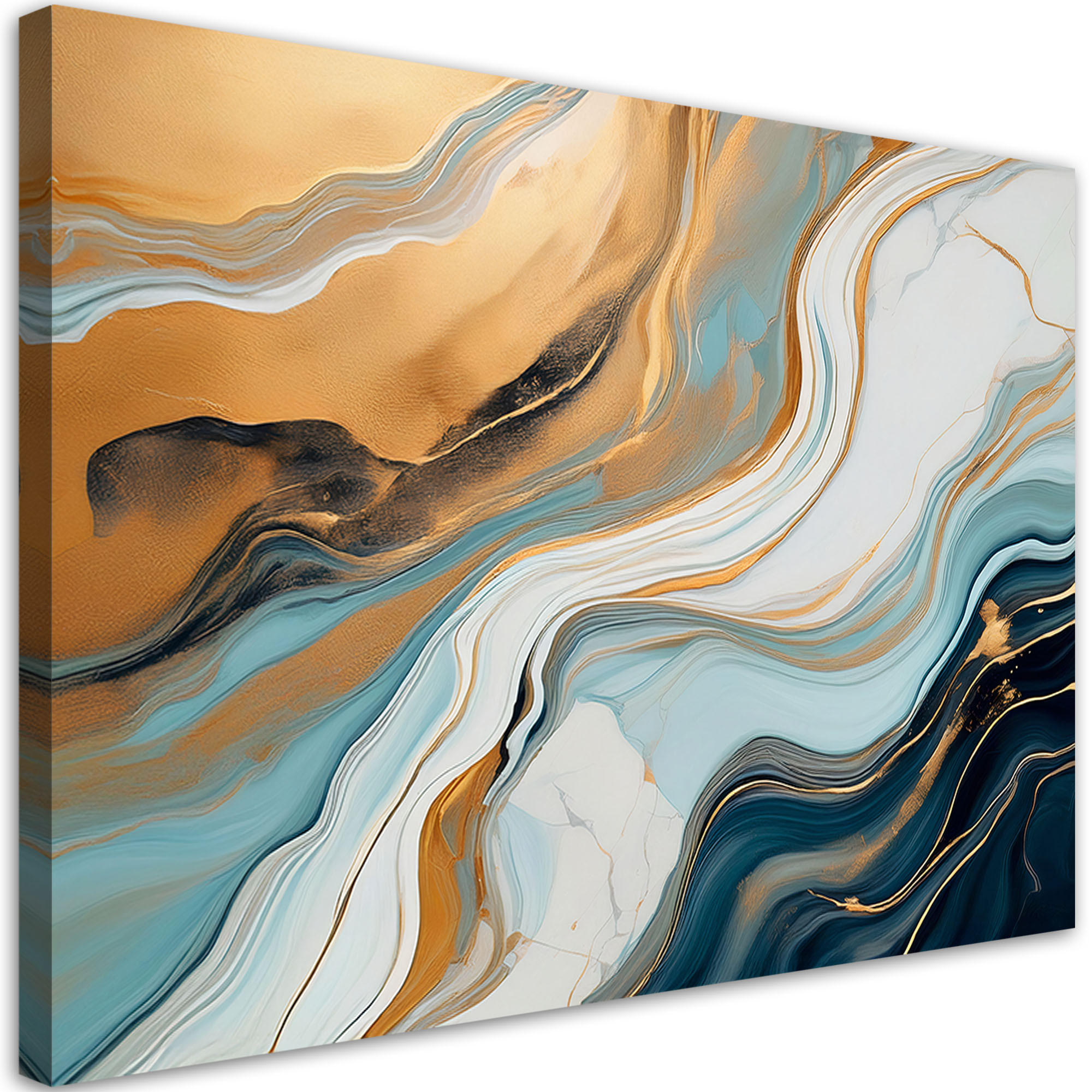 LEINWANDBILD Abstrakter Marmorstein-Glamour-Stil 120x80cm - Multicolor, Textil (120/80cm) - Feeby