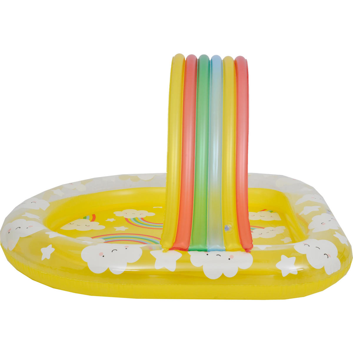 PLANSCHBECKEN Regenbogen 144 x 128 x 84 cm mit Bogen Spielpool - Gelb, Kunststoff (144/128/84cm) - Avenli