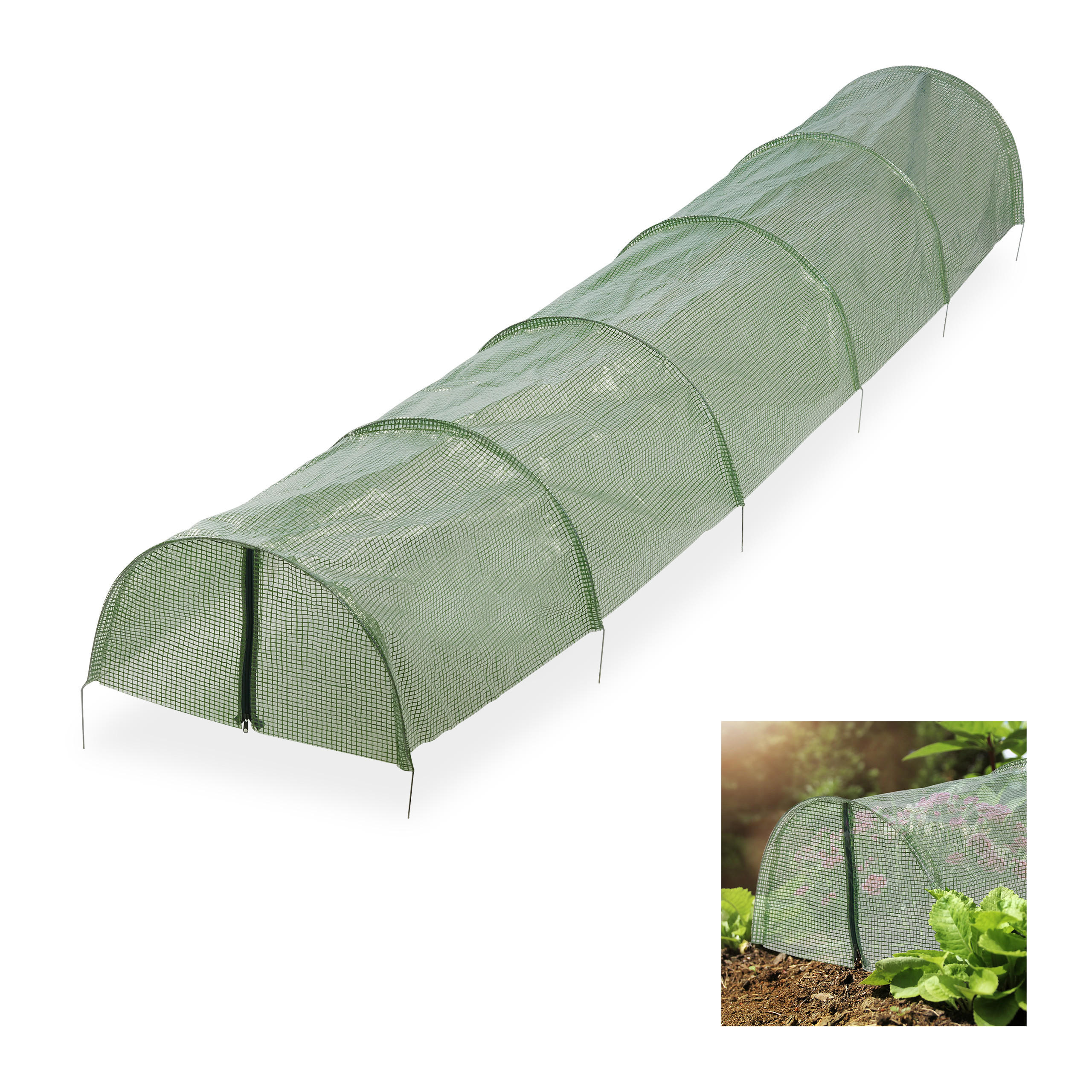 TUNEL Verde PVC cu fermoar 42,5x59x290 cm