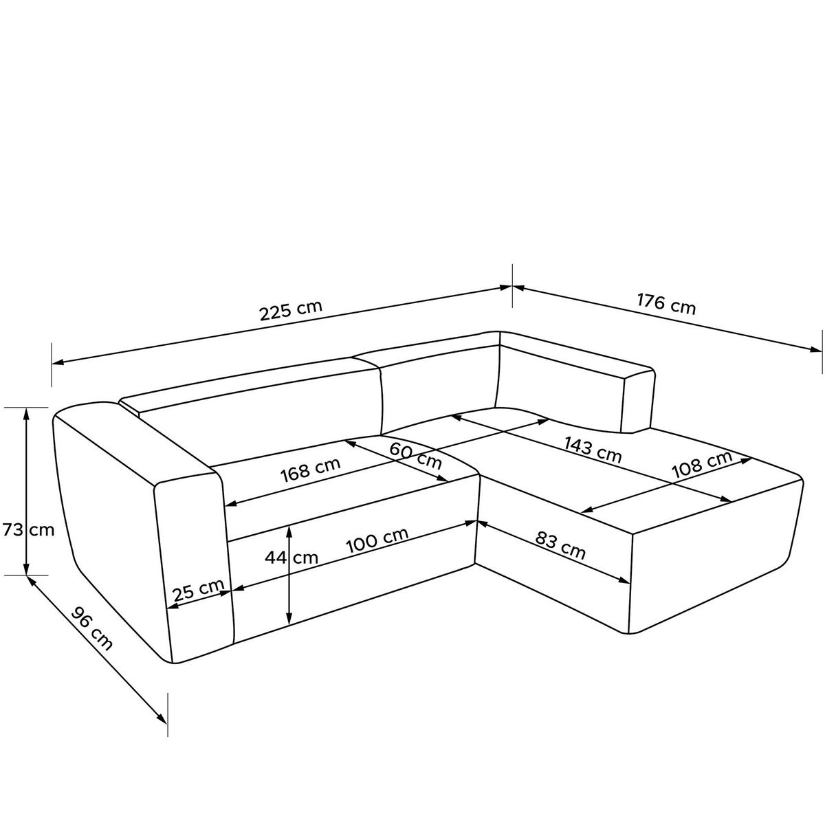 ECKSOFA RECHTS BUFFO, Dunkelgrün - Dunkelgrün, Holz/Holzwerkstoff (225/176cm) - KONSIMO®