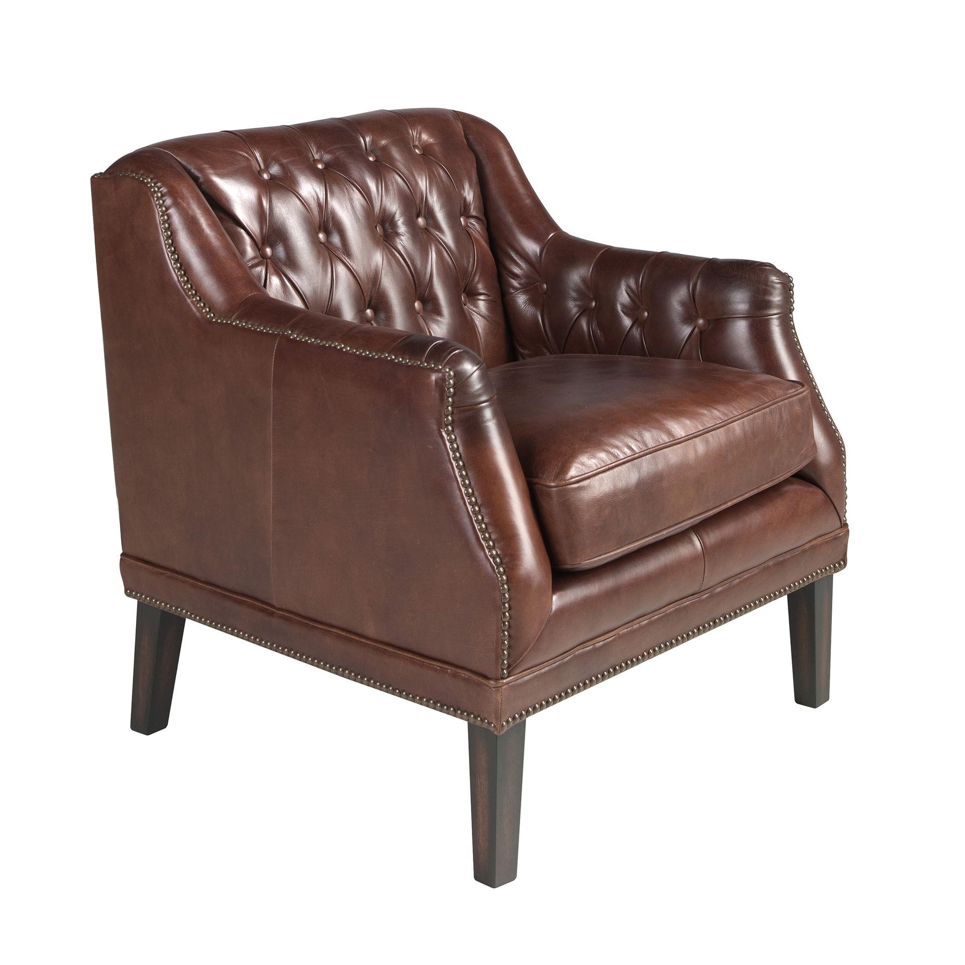 CHESTERFIELD-SESSEL Chester-Sessel aus cognacbraunem Leder 75/81/80 cm - Cognac/Walnussfarben, Leder/Holz (75/80/81cm) - ANGEL CERDA
