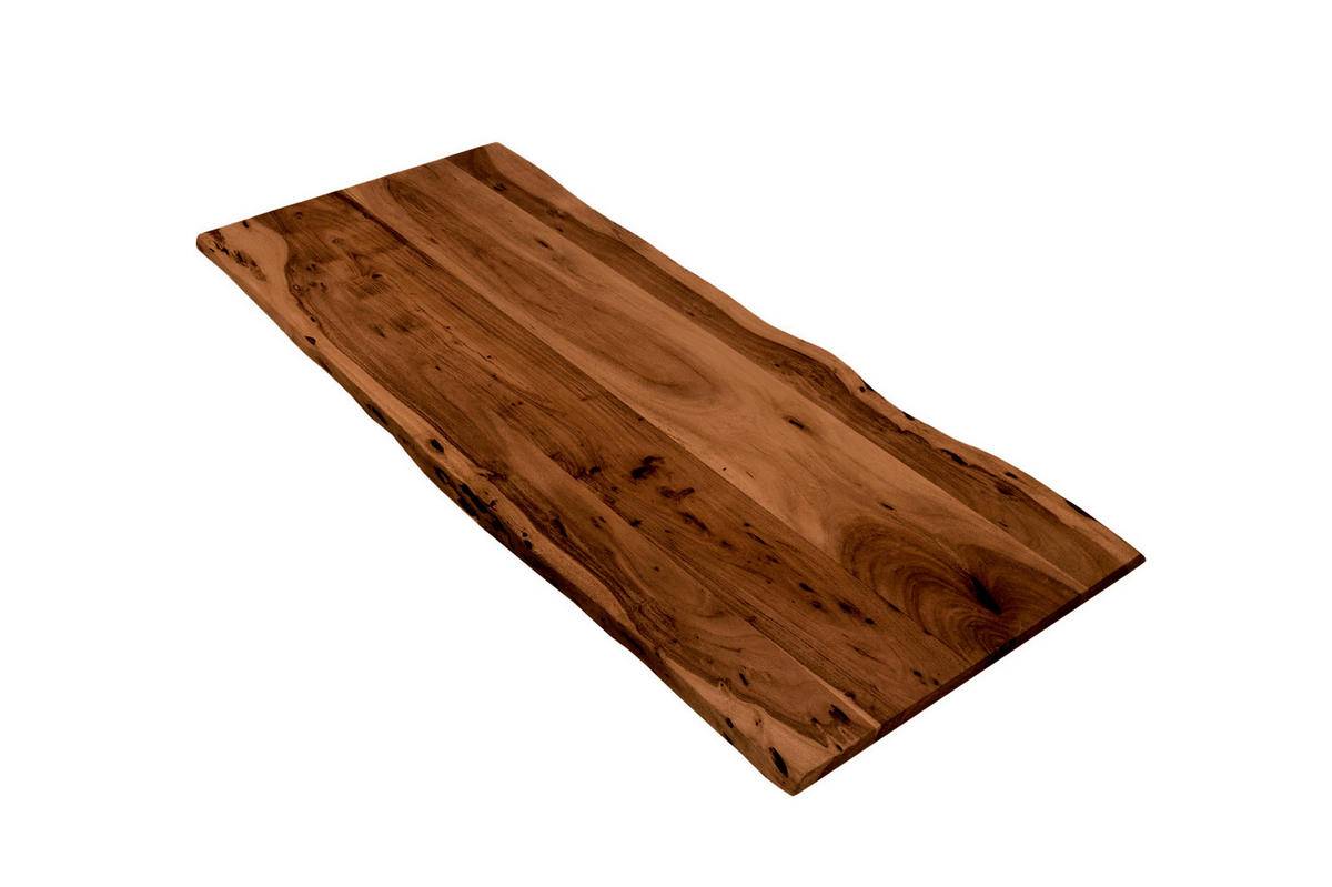 TISCHPLATTE CURT - Braun/Naturfarben, Akazienholz/Holz (60/140/3cm) - SAM