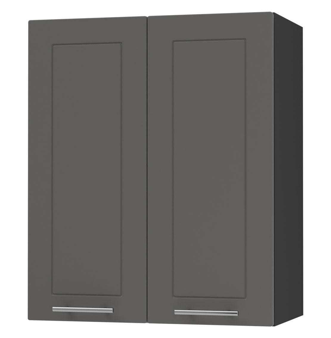 KÜCHENHÄNGESCHRANK Kvantum W3/60 Graphit Matt / Schwarz Matt 60 / 32,5 / 72cm - Schwarz/Graphitfarben, Holz/Holzwerkstoff (60/72/32.5cm) - Feldmann-Wohnen