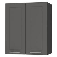 KÜCHENHÄNGESCHRANK Kvantum W3/60 Graphit Matt / Schwarz Matt 60 / 32,5 / 72cm - Schwarz/Graphitfarben, Holz/Holzwerkstoff (60/72/32.5cm) - Feldmann-Wohnen