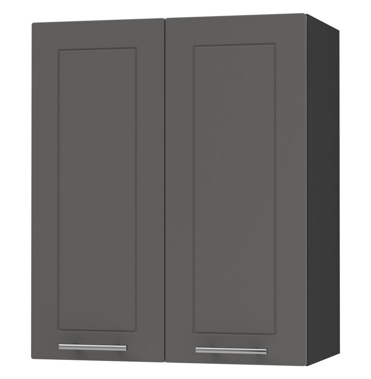 KÜCHENHÄNGESCHRANK Kvantum W3/60 Graphit Matt / Schwarz Matt 60 / 32,5 / 72cm - Schwarz/Graphitfarben, Holz/Holzwerkstoff (60/72/32.5cm) - Feldmann-Wohnen