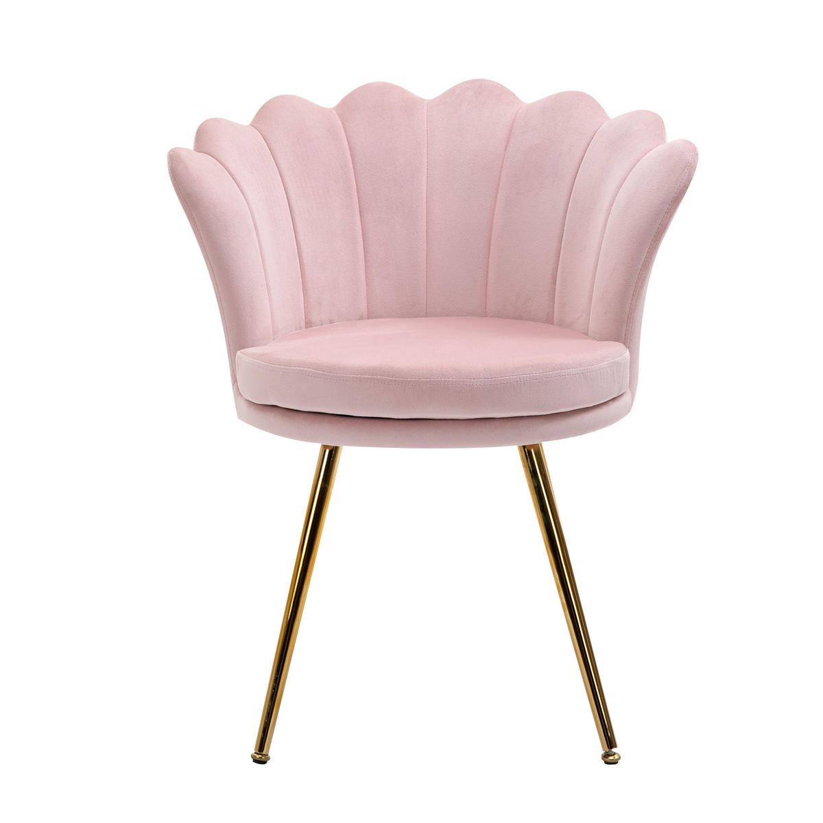 ARMLEHNSTUHL DE-13188 Muschelform & goldene Metallfüße Rosé - Pink, Metall (64/77/67cm) - ComfortXL