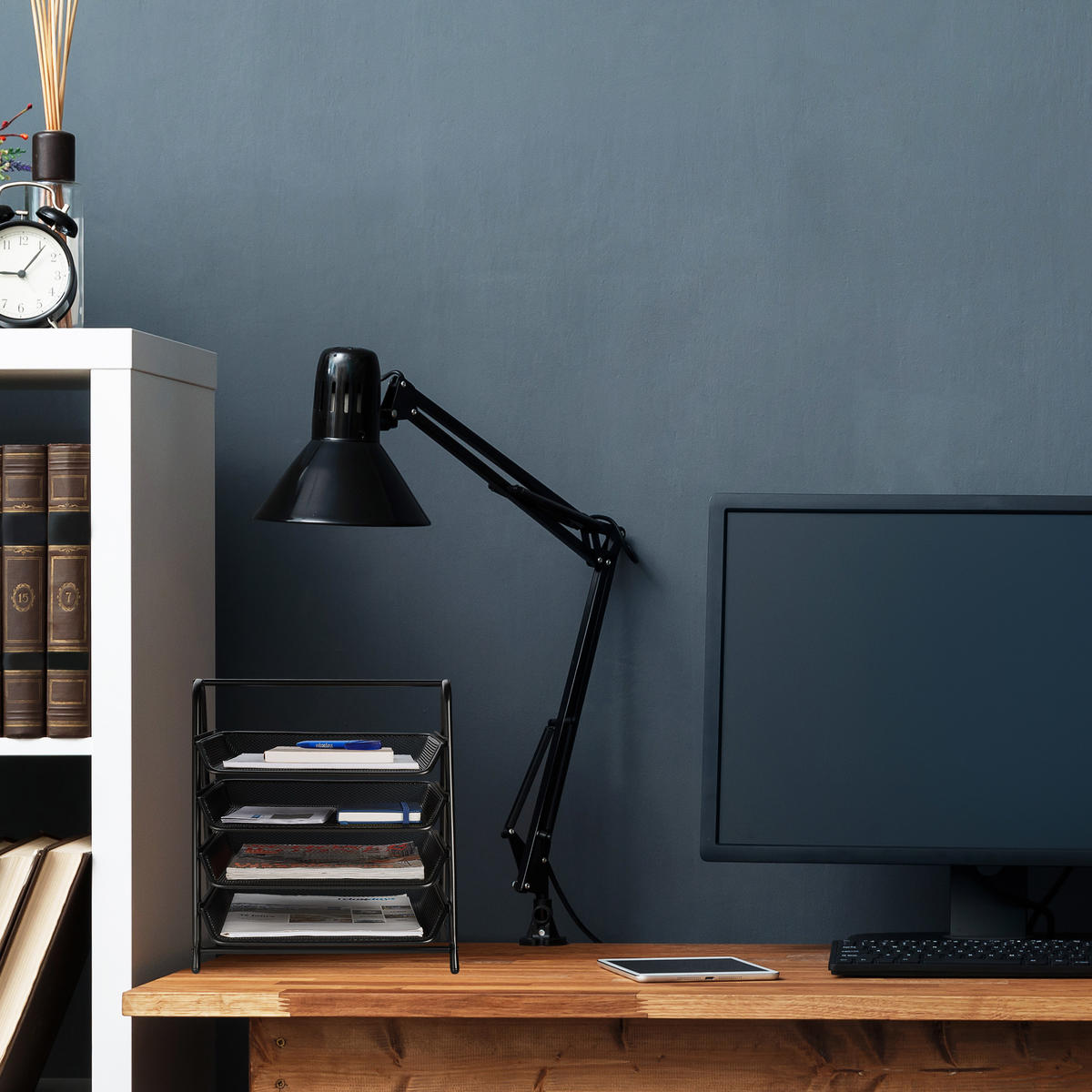 UKLADANIE dokumentov - čierna, kov (30/32.5/35.5cm) - Relaxdays