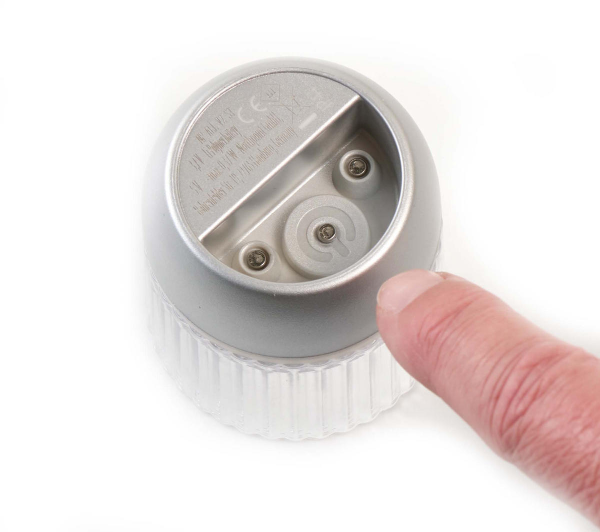 LED-AKKU-LOUNGE-LIGHTS - kabellos mit Touchsensor für Innen und Außen, RGBW Flackereffekt, 4er-Set - Silberfarben, Kunststoff (5/5/7cm) - Northpoint