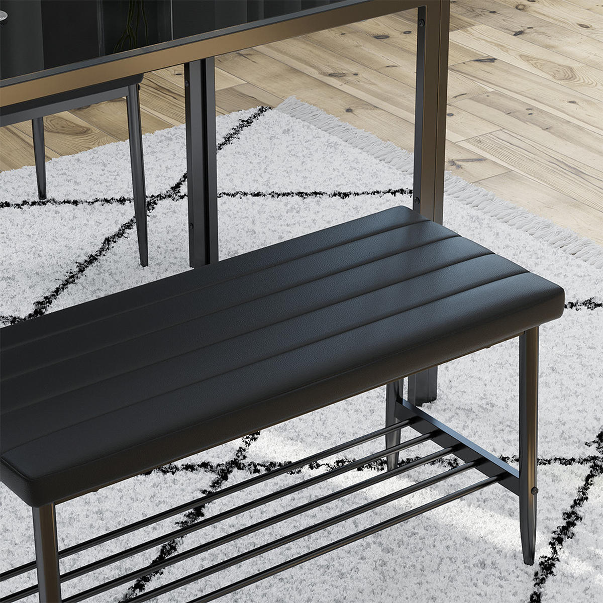 SITZBANK Grand Schwarz 85 x 35 cm - Schwarz, Textil (85/46.5/35cm) - Vicco