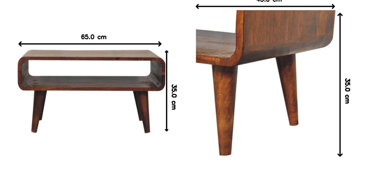 TV prvok s kostanovou povrchovou úpravou - tmavohnedá/mosadzná, kov/drevo (65/35/45cm) - Artisan Furniture