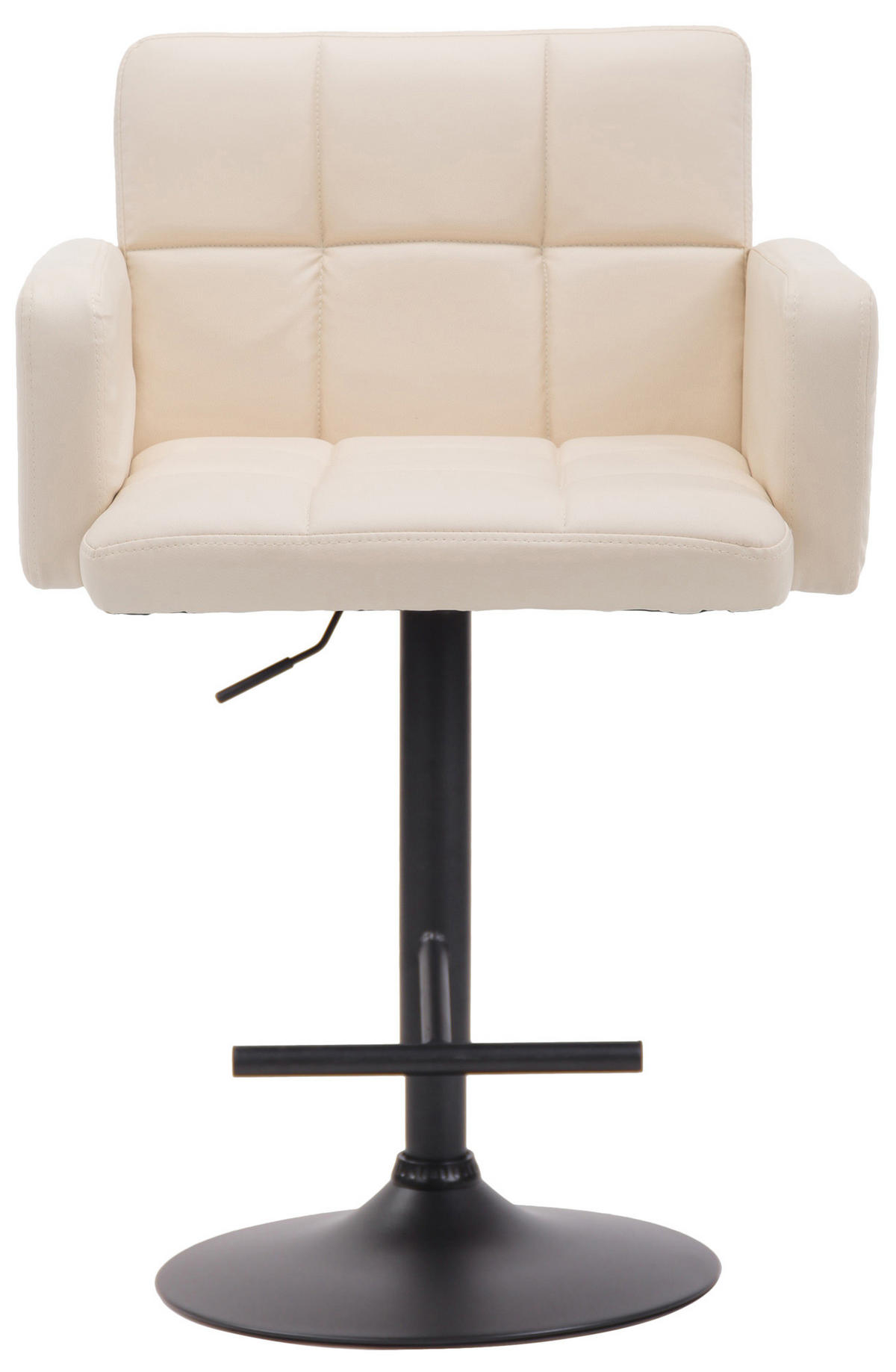 BARHOCKER Lederlook creme - Creme/Schwarz, Textil/Metall (60/93/56cm) - CLP