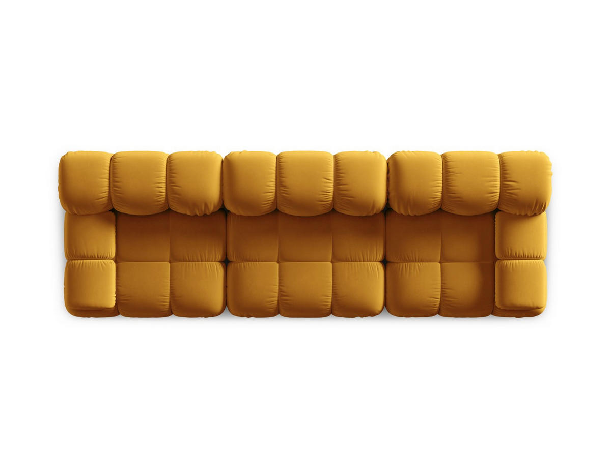MODULARES-SOFA Bellis aus Samt gelb 3 Sitzplätze - Gelb, Textil (94/63/282cm) - Micadoni