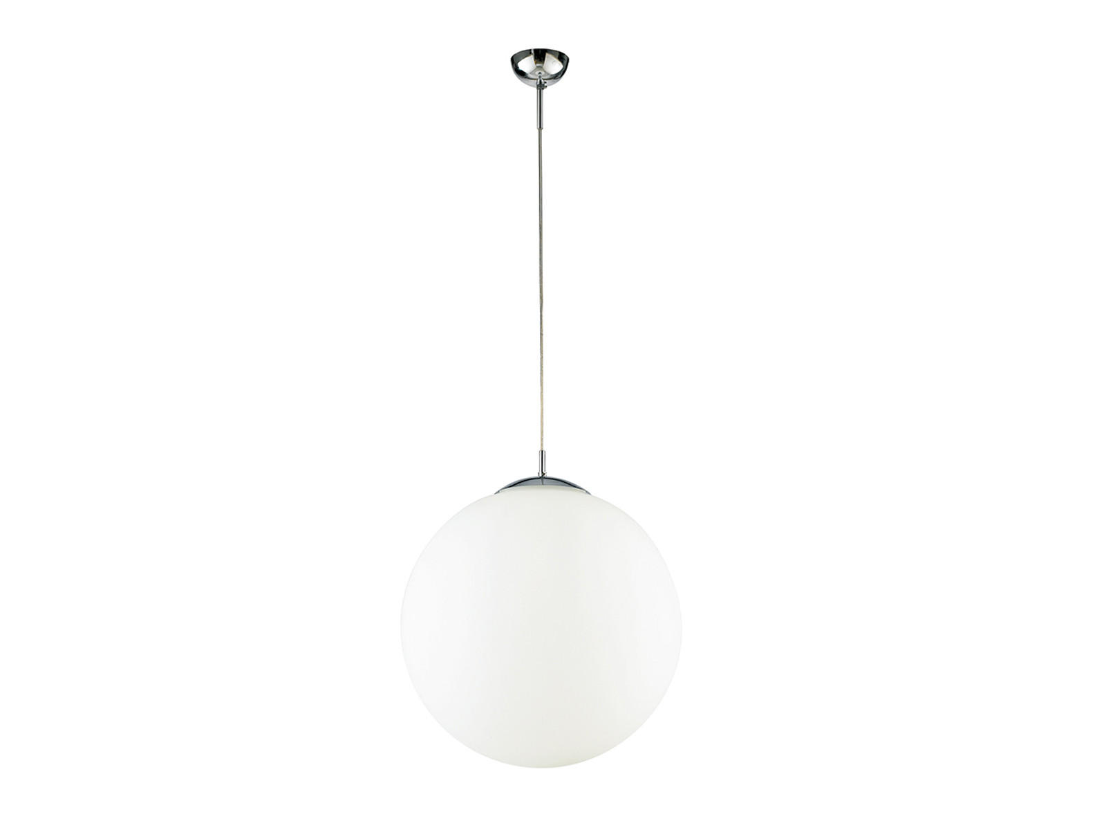 LED-PENDELLEUCHTE Glaskugel Lampenschirm, Ø35cm - Silberfarben/Weiß, Glas/Metall (41/35/100cm) - meineWunschleuchte