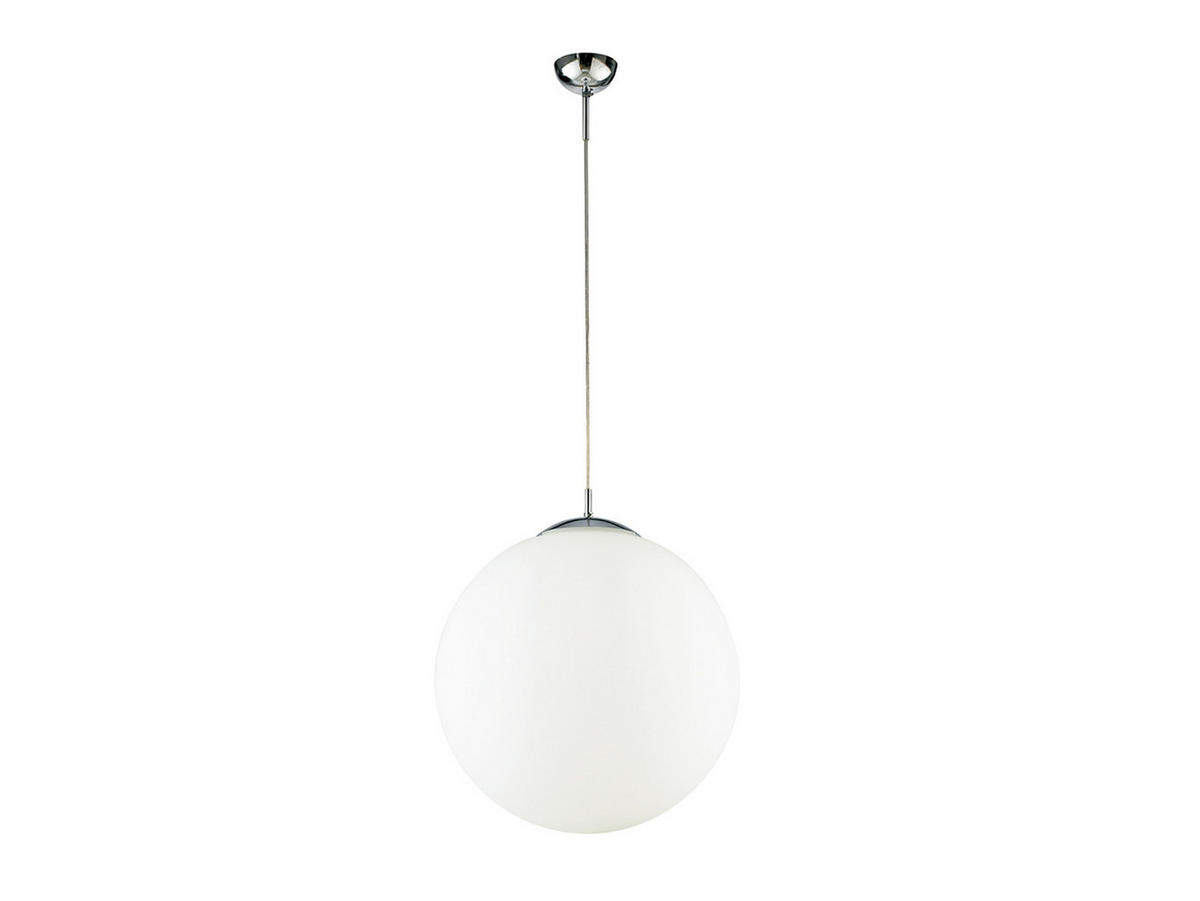 LED-PENDELLEUCHTE Glaskugel Lampenschirm, Ø35cm - Silberfarben/Weiß, Glas/Metall (41/35/100cm) - meineWunschleuchte