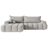ECKSOFA Dandelino Hellgrau mit Bouclé-Bezug, links - Hellgrau/Schwarz, Kunststoff/Textil (275/168cm) - Selsey