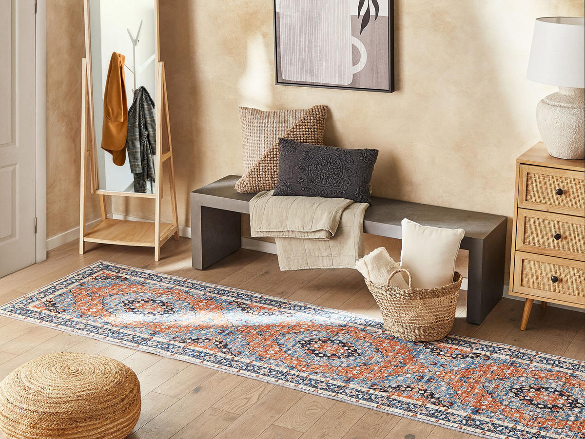 TEPPICHLÄUFER Midalam 300/80 cm - Blau, Kunststoff (80/300cm) - Beliani