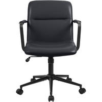 BÜROSTUHL Helix Echtleder schwarz - Schwarz, Leder/Metall (58/98/62cm) - TPFLiving