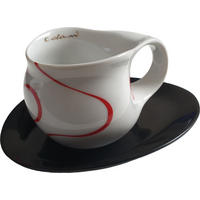 ESPRESSOTASSE mit Untertasse loop red - Rot/Goldfarben, Keramik (0.1L) - Luigi Colani Porzellan