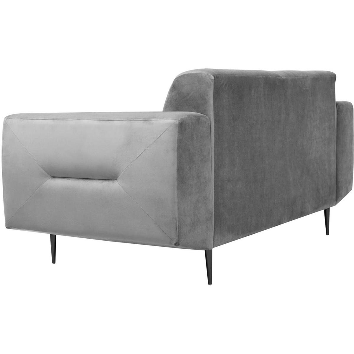2-SITZER SOFA Venezia hellgrau mit schwarzen Beinen - Hellgrau/Schwarz, Textil (172/85/94cm) - Beautysofa