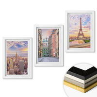 WANDBILDER 3er-Set - 20x30 cm Weißer Rahmen - Städte New York Paris Dämmerung - Weiß, Kunststoff (20/30cm) - ArtPrintCave