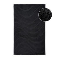 BADTEPPICH Waschbar Bath Waves 400 Schwarz 40x60 cm - Schwarz, Textil (40/60cm) - carpet city