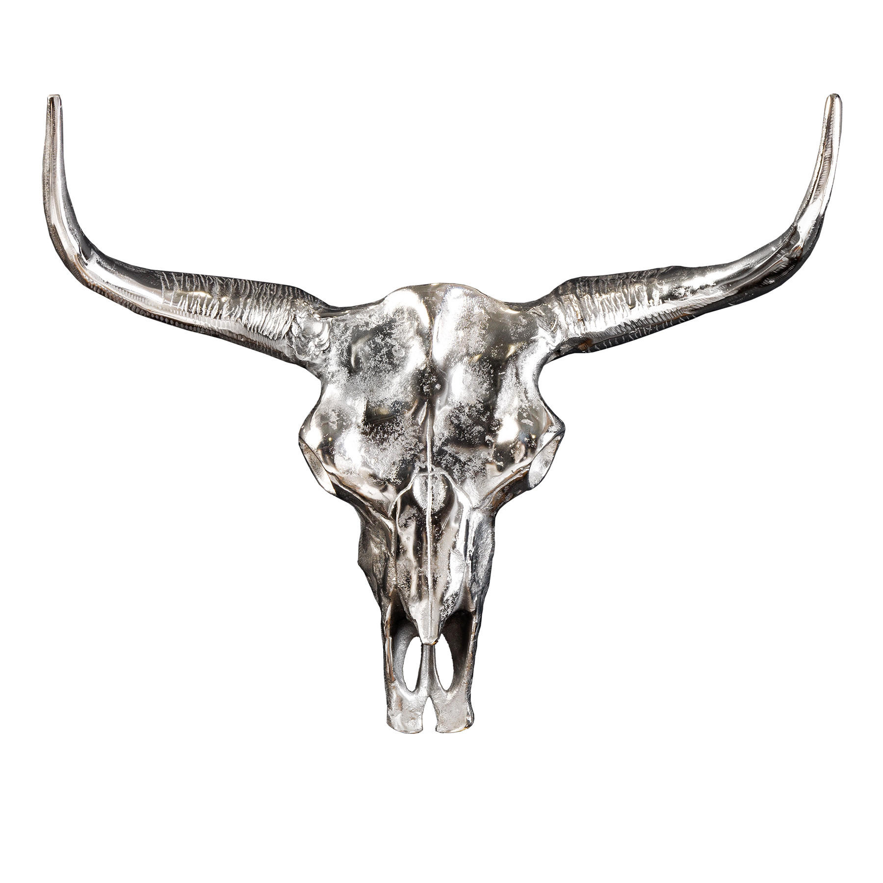 DEKORATION VEADO Metall Silber 100 cm - Silberfarben, Metall (98/50/12cm) - riess-ambiente