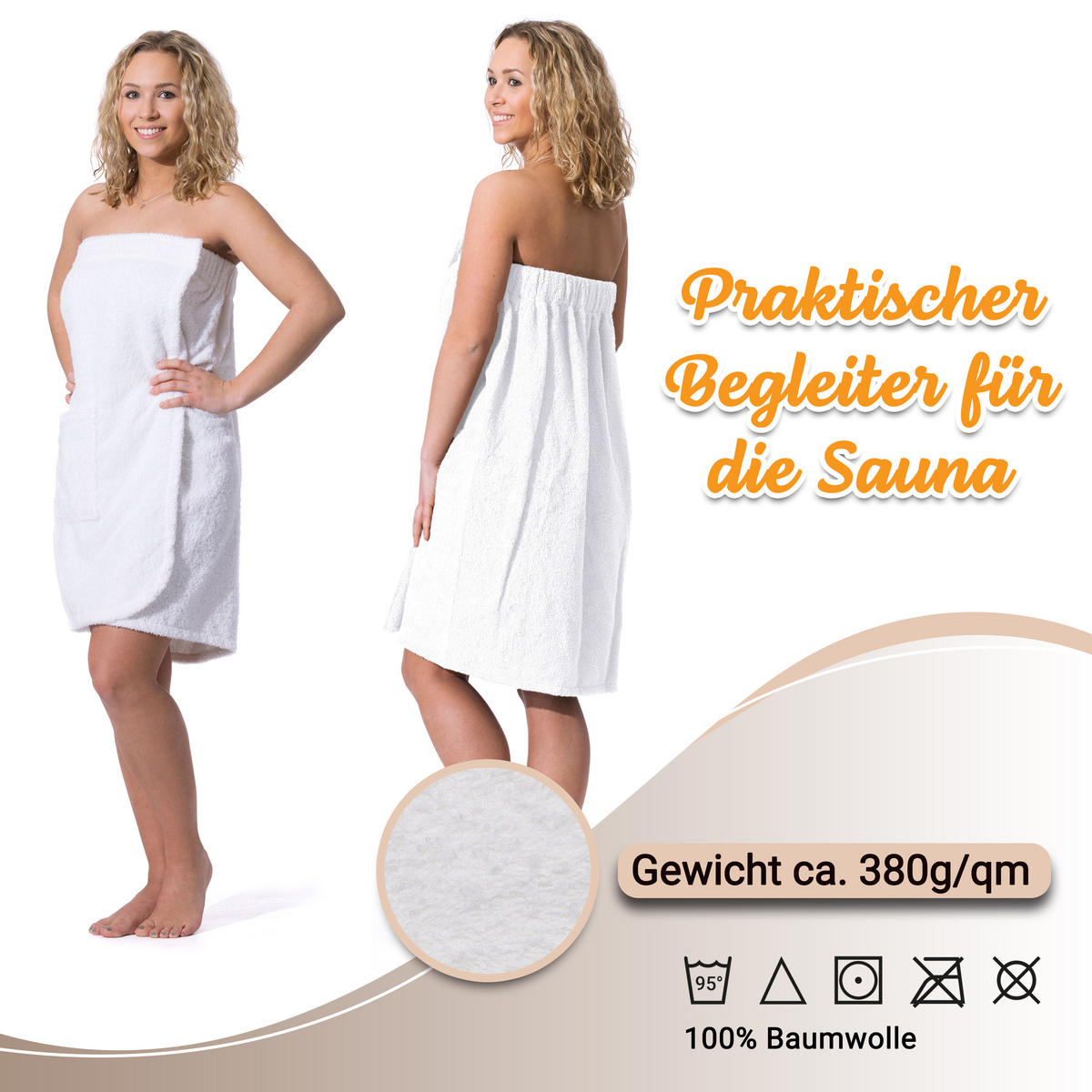 BADEMANTEL, S/M, 100% Baumwolle, Weiß - Weiß, Textil (S/Mcm) - Zollner