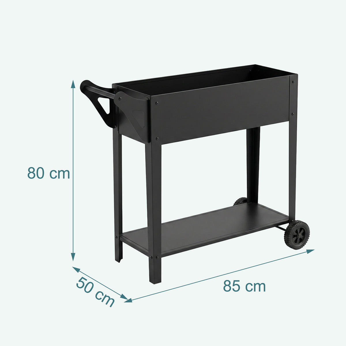 HOCHBEET - Schwarz, Kunststoff/Metall (85/80/50cm) - Relaxdays