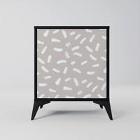 SIDEBOARD PASSING SECONDS, Schwarz, 57,5x42x70,5 cm, Schwarze Metall-Sternfüße - Multicolor/Schwarz, Holzwerkstoff/Metall (57.5/70.5/42cm) - SpaceRebels