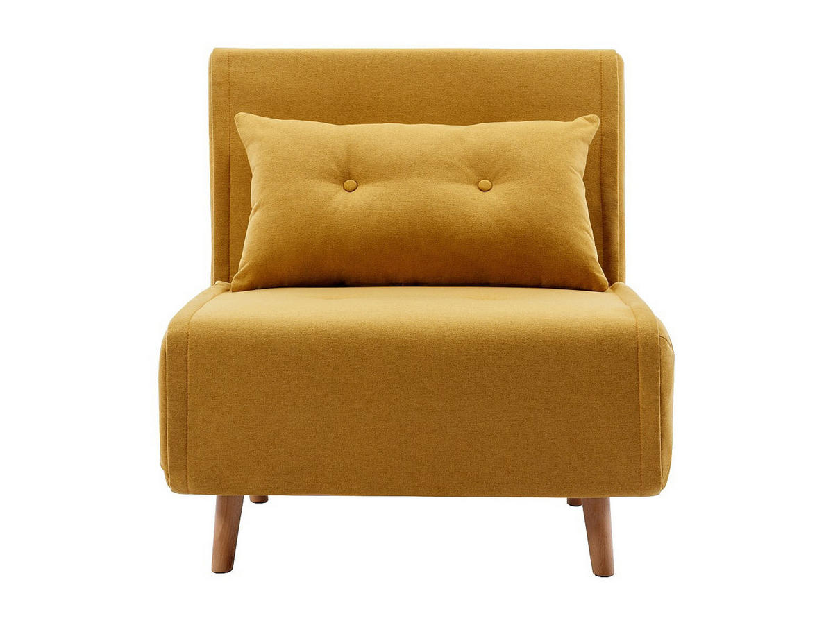 SESSEL mit Schlaffunktion - Stoff - Senfgelb - URIBIA - Gelb, Textil (77.5/81/91cm) - Vente-Unique