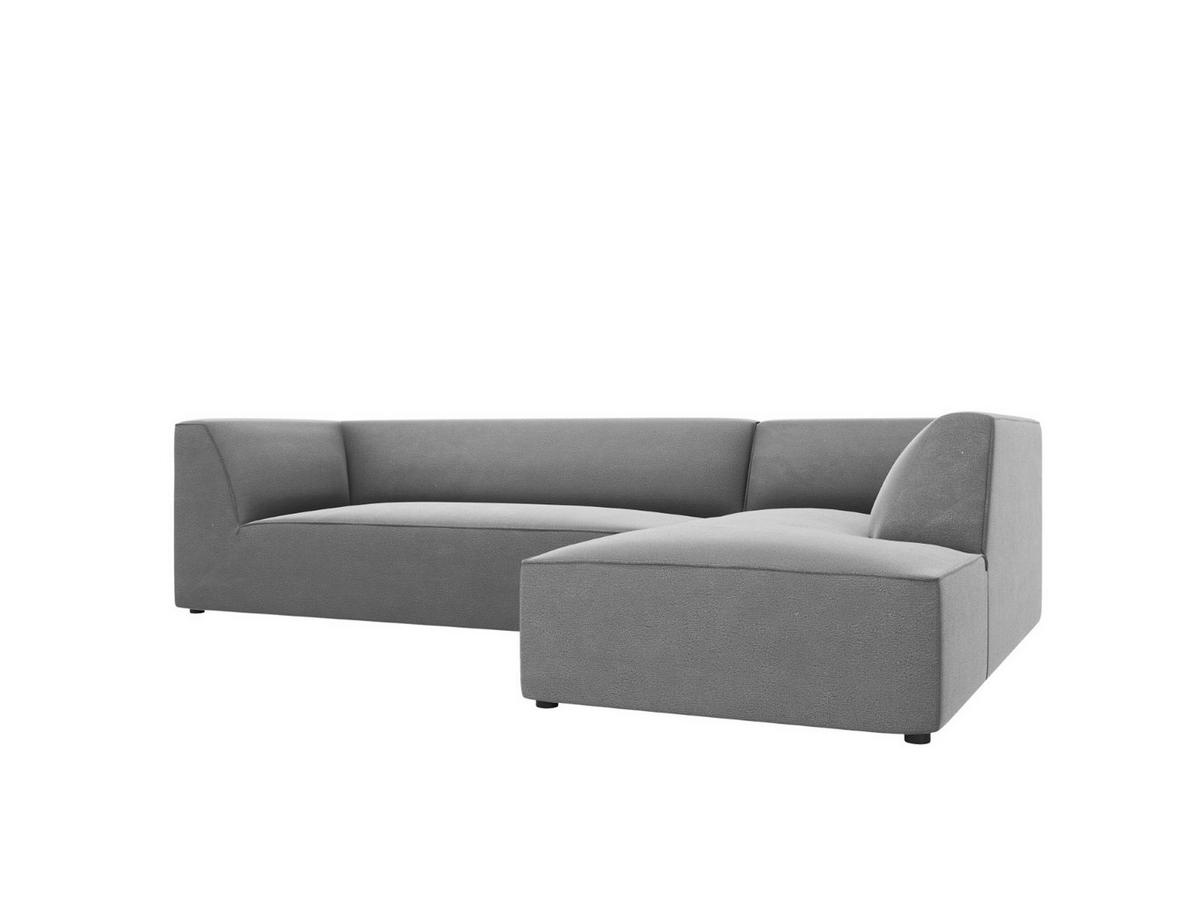 ECKSOFA rechts Ruby aus Samt grau 4 Sitzplätze - Grau, Textil (180/273cm) - Micadoni
