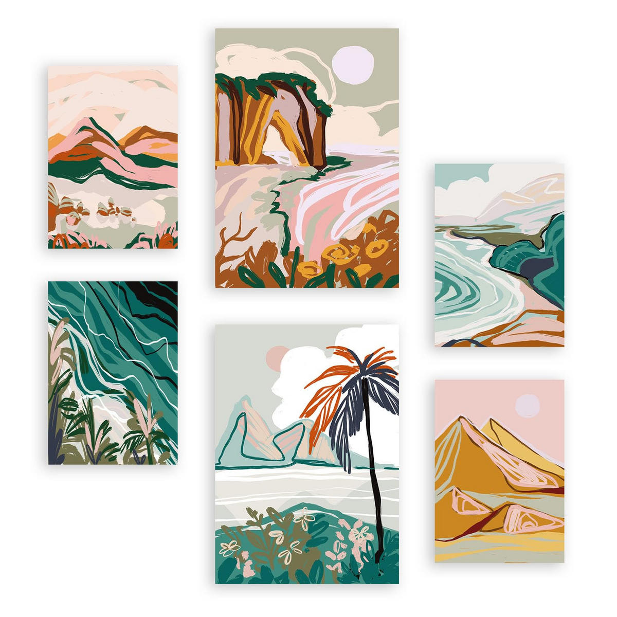 POSTER Set Mit 6 Komplexe Natur 3 A3 & A4 Rahmenlos - Klar, Papier (29/3cm) - Nacnic