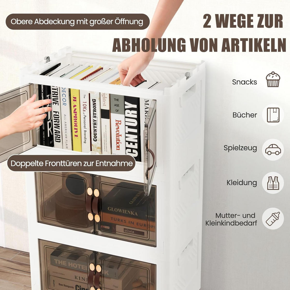 AUFBEWAHRUNGSBOX Weiß - Weiß, Kunststoff (60/170/38cm) - COSTWAY