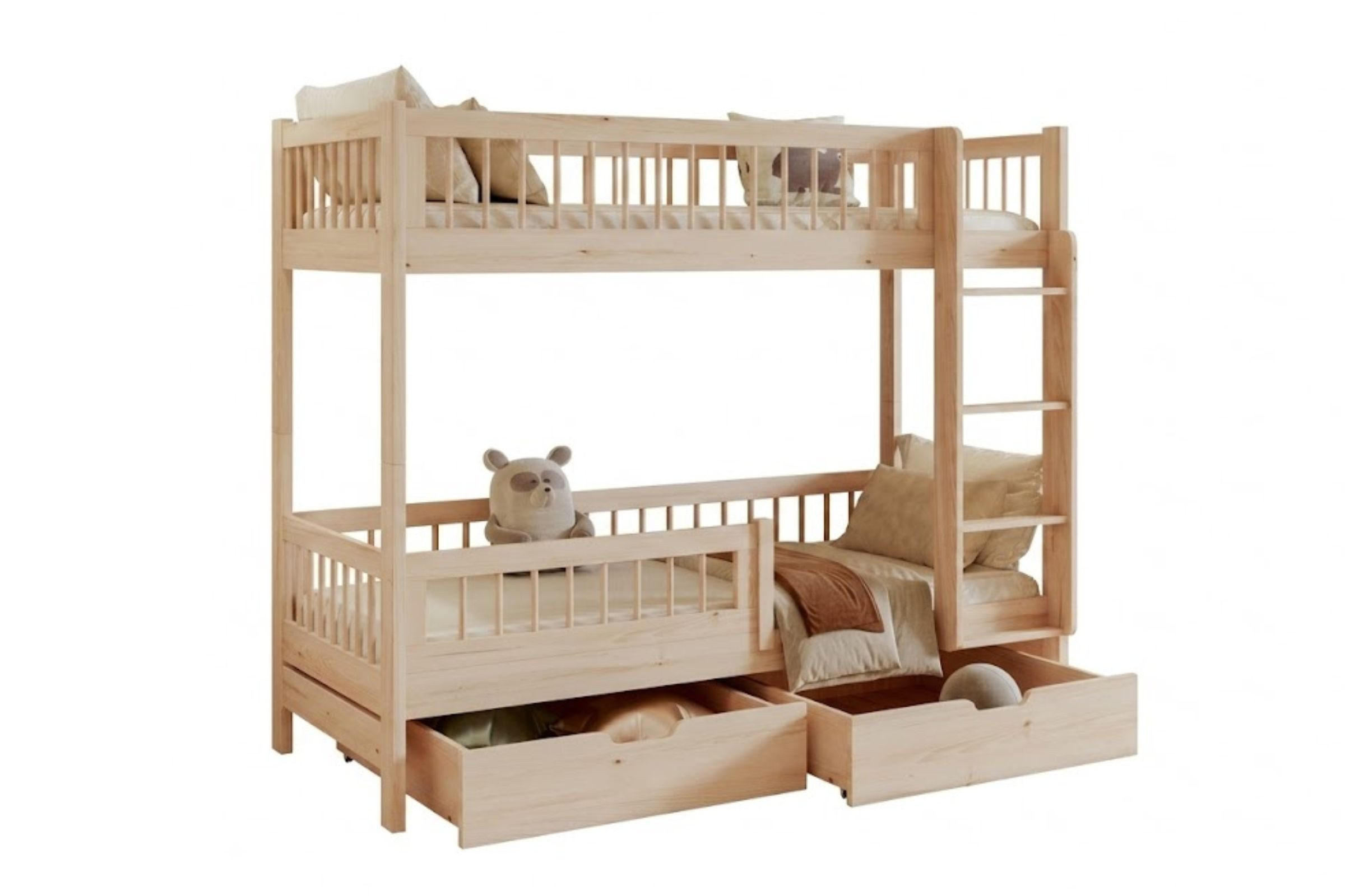 ETAGENBETT COLLIN 90/200 cm in Kiefer mit Schubladen rechts - Kieferfarben, Holz (90/200cm) - Deine Möbel 24