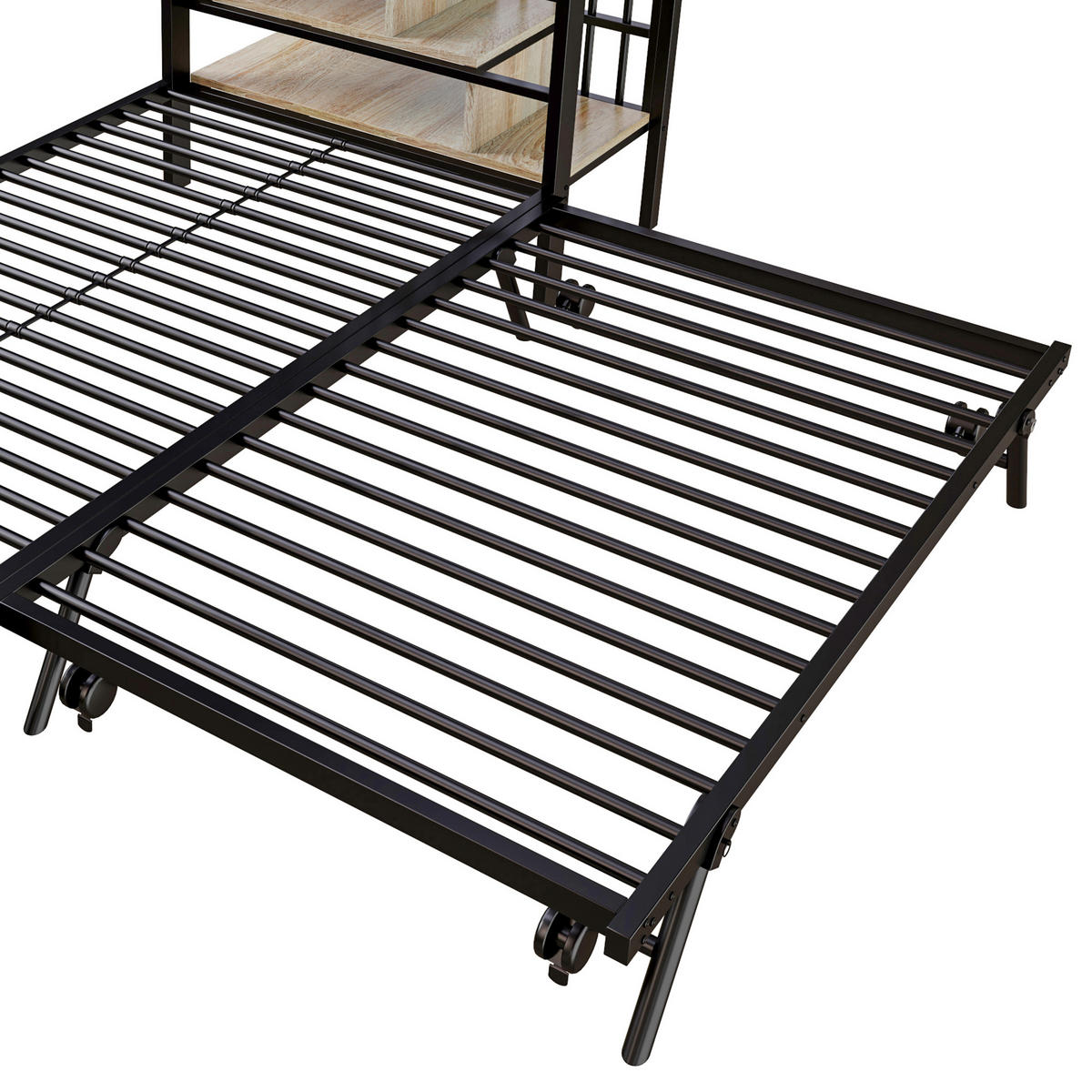 ETAGENBETT Eisen Schwarz - Schwarz, Metall - Raumix