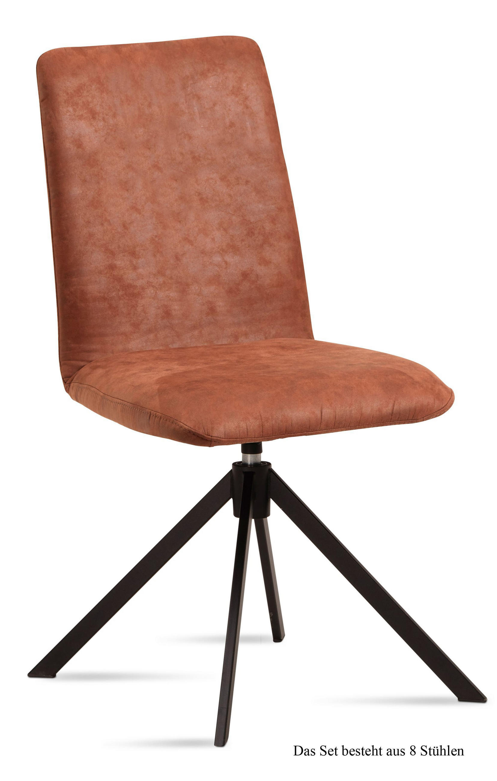 ESSZIMMERSTUHL drehbar (8er-Set) Deanne 47x92x60 Schwarz/Cognac - Cognac/Schwarz, Kunststoff (60/92/47cm) - 58aufmkessel