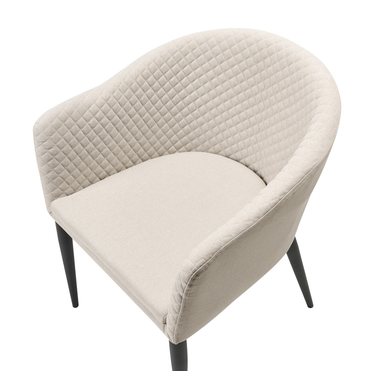 GARTENSTUHL 2er-Set Beige Tuluni - Beige/Schwarz, Textil (51/80/56cm) - Beliani