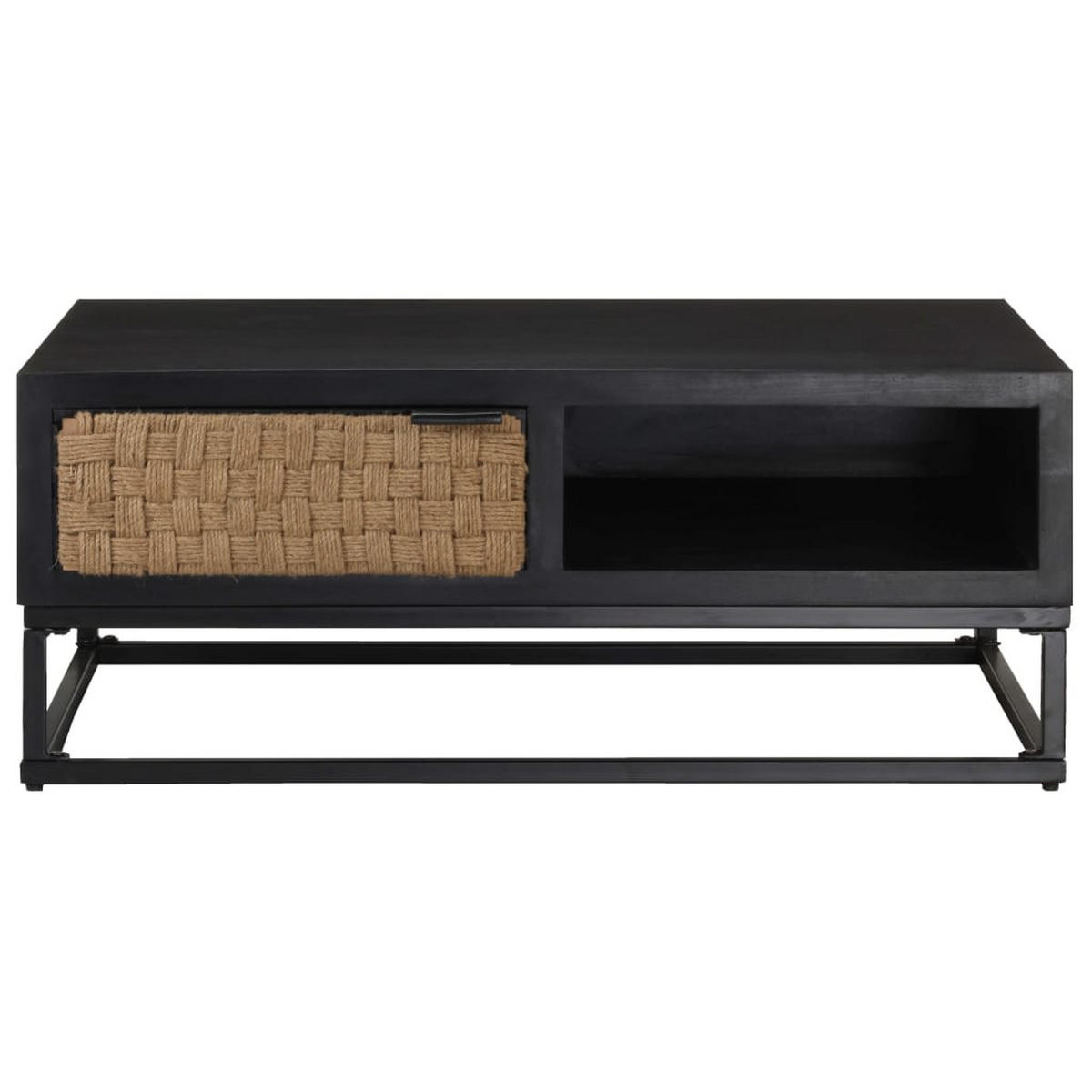 COUCHTISCH 90x60x35 cm Mango Massivholz - Schwarz, Holzwerkstoff (90/60/35cm) - furnicato