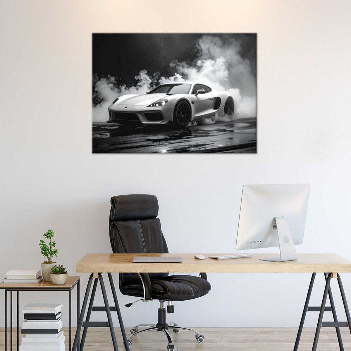 LEINWANDBILD Kraftfahrzeuge 120x80cm - Weiß, Textil (120/80cm) - Feeby