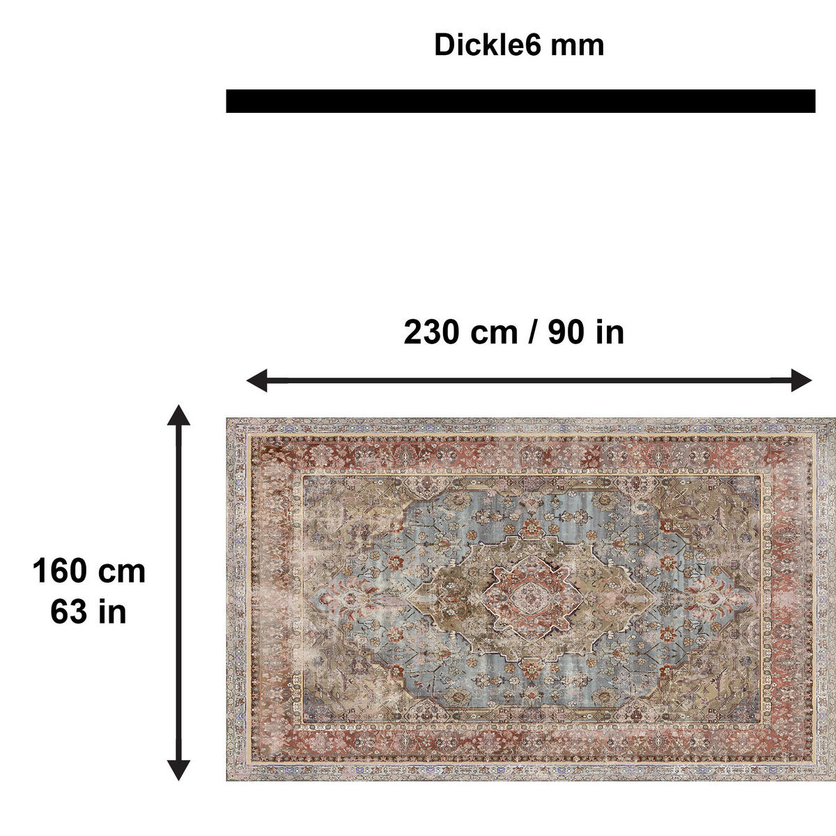 TEPPICH Avlin 160/230 cm - Multicolor, Textil (160/230cm) - Bamyum