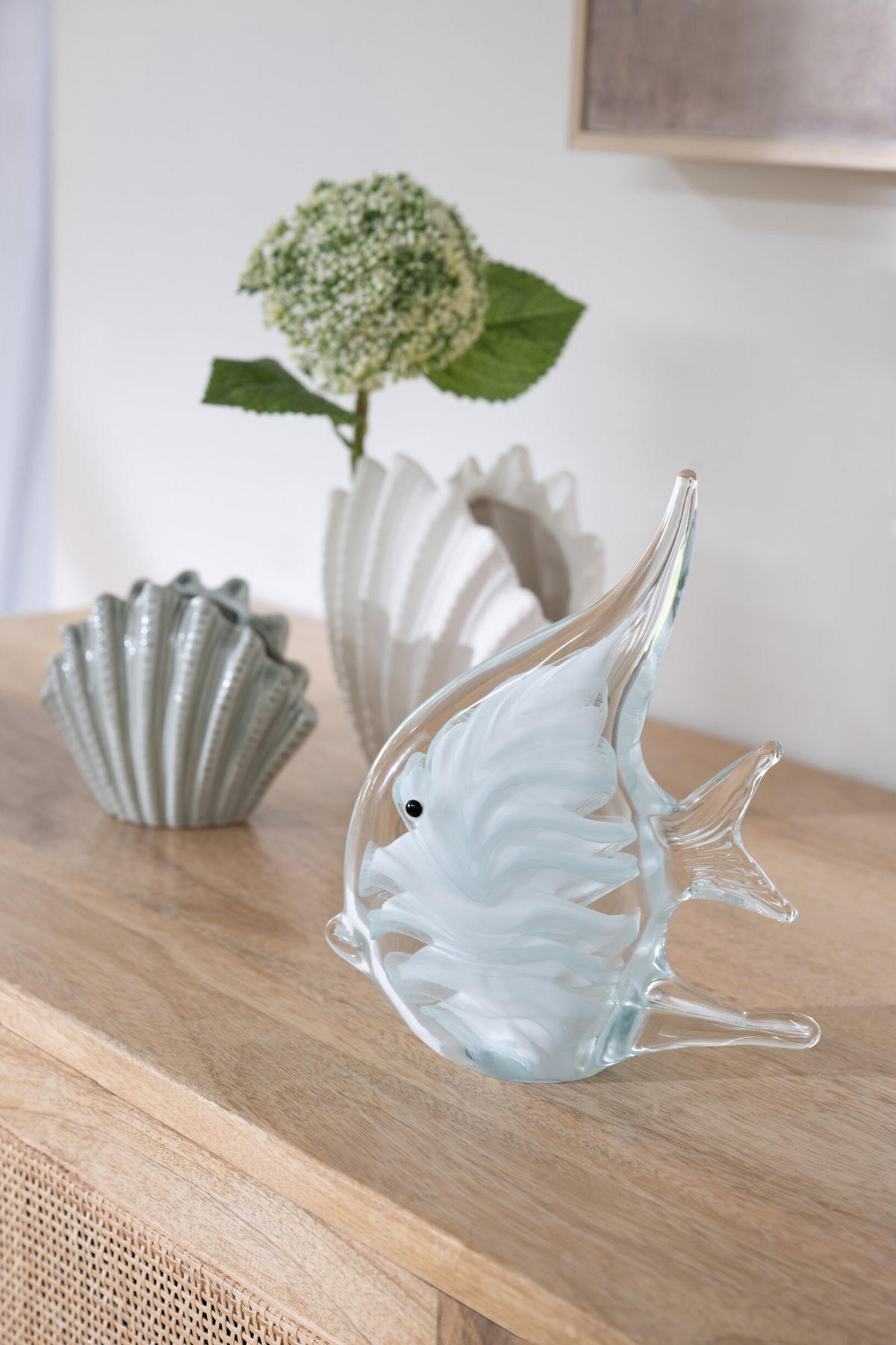 BRIEFBESCHWERER FISCH (2ER SET) - Blau, Glas (4.5/18/16.8cm) - J-Line