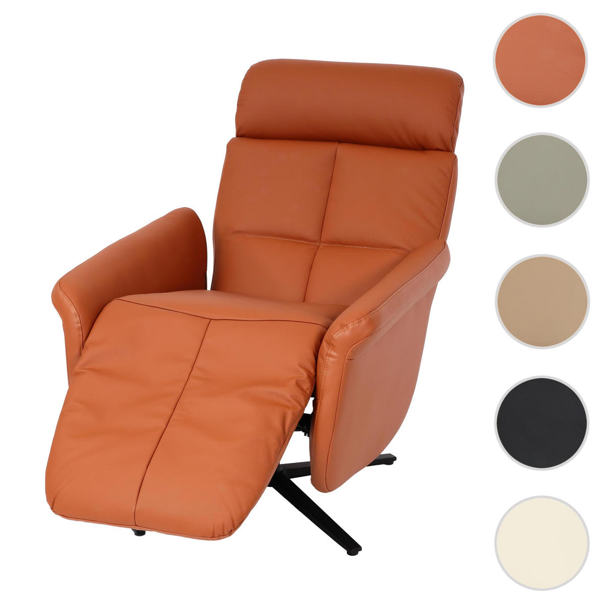 RELAXSESSEL Orange - Orange, Leder (76/110/153cm) - MCW