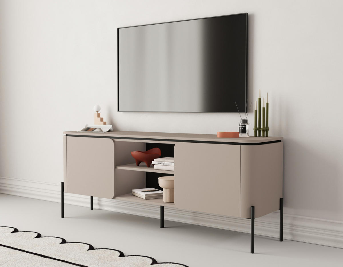 LOWBOARD BELVIO 162,8/65/39,5 cm, Beige - Beige, Holzwerkstoff (162.8/65/39.5cm) - MASSENO